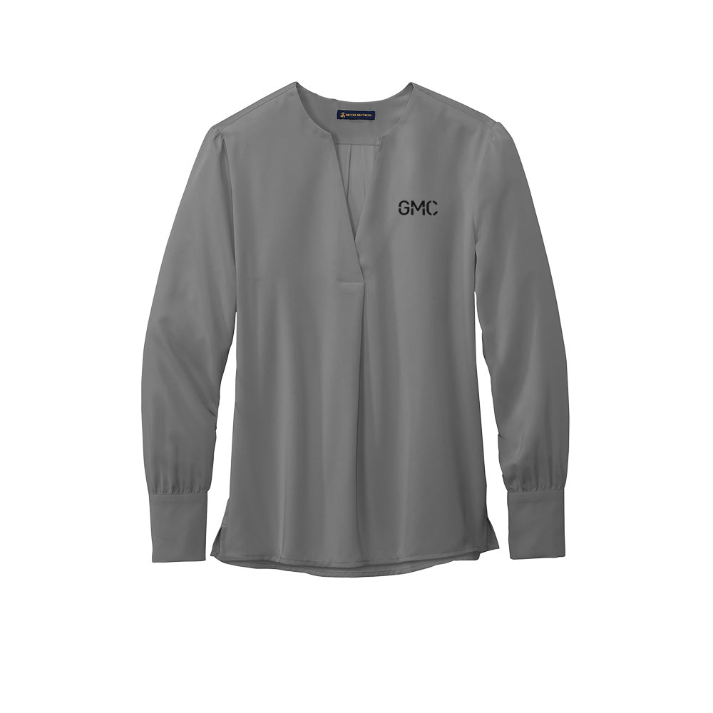 Brooks Brothers Ladies Open-Neck Satin Blouse