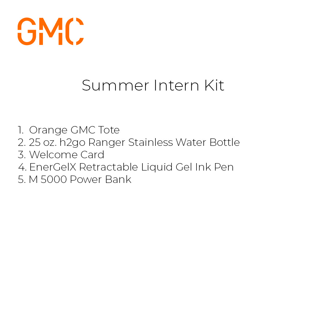 GMC Summer Intern Welcome Kit